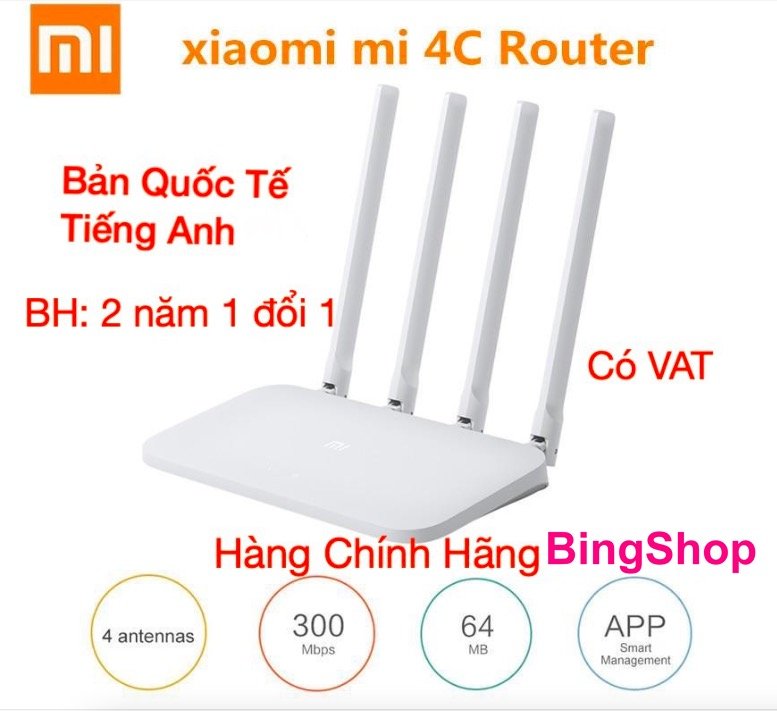 Hot Deals - Phiên bản Quốc Tế Tiếng Anh - Bảo hành 2 năm 1 đổi 1 - Xiaomi Bộ Phát Wifi Router - Mi Router 4C - Hàng Chính Hãng
