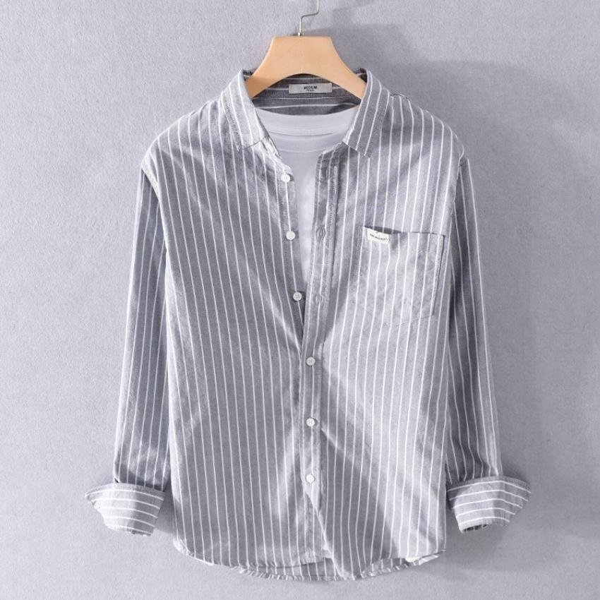 Áo sơ mi nam dài tay phối Họa Tiết kẻ sọc có túi Mã Y557 Thời trang EMEY LUXURY SHOP cao cấp Thiết kế nam tính lịch lãm theo phong cách Hàn Quốc