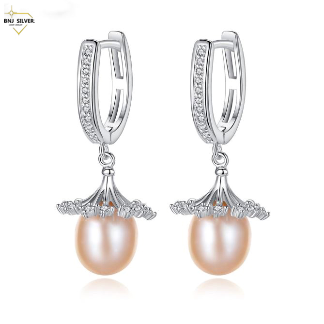 Mua Bông Tai Con Gái Giá Rẻ - Khuyên Tai Bạc Nữ Thời Trang Cao Cấp Hạt Pearl B2348 - BNJ Silve