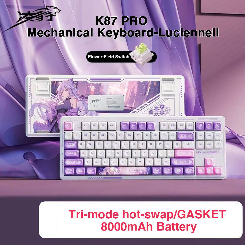 Lingbao k87pro 87 phím tri-chế độ kết nối Gasket structrue Hotswap Bàn phím chơi game Cơ Đèn RGB hỗ trợ chính dòng tách