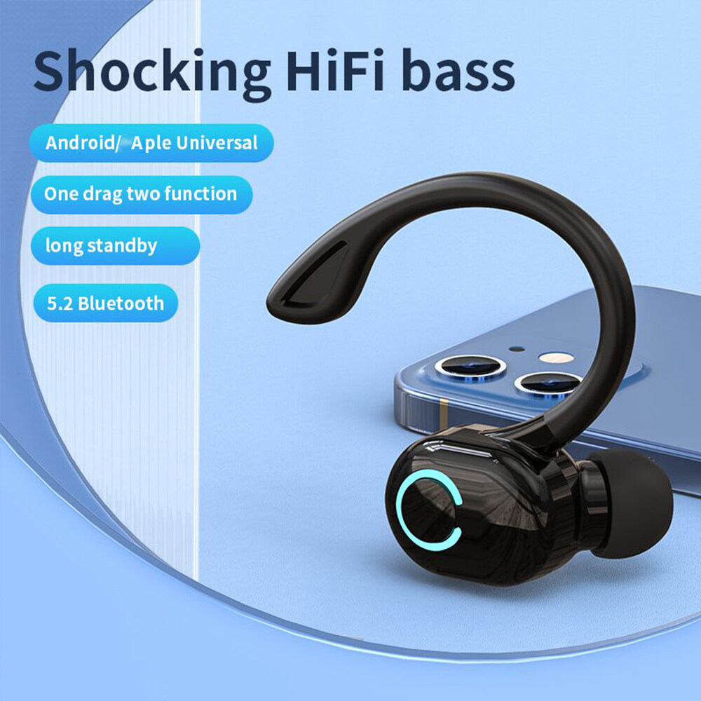 Kebeteem TWS Bluetooth tai nghe gắn tai không dây điều khiển bằng cảm ứng Tai nghe bass bằng giọng nói tai nghe đơn Tai nghe có mic di động không thấm nước với microphone cho du lịch thể thao ngoài trời