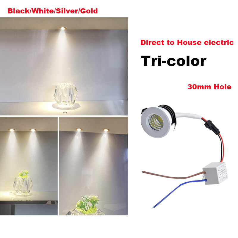 2 năm warrenty ba màu nhúng trần LED Canister ánh sáng nhỏ đèn rọi COB 3 Wát 85-265V điều khiển bao gồm cho nhà Showcase Tủ khách sạn