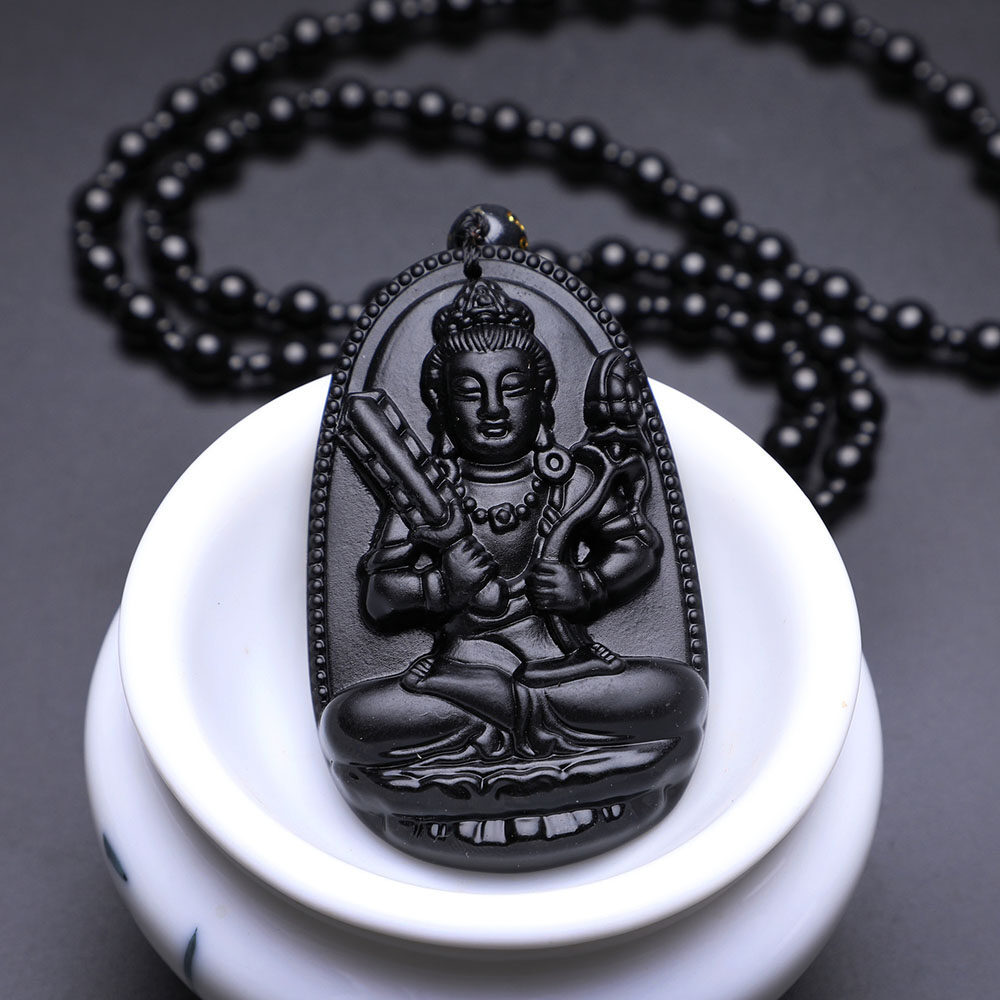 Mặt Dây Chuyền Phật Bản Mệnh Obsidian Chất Lượng Cao Tự Nhiên Mặt Dây Chuyền Phật Bản Mệnh Obsidian Đại Thế Chí Bồ Tát Tóc Ngày Phật Văn Thù Bồ Tát Không Gian Ẩn Bất Động Minh Vương Bồ Tát A Di Đà Nam Nữ Đeo Mặt Dây Chuyền Đá Thủy Tinh Phù Hộ Tài Lộc Tốt