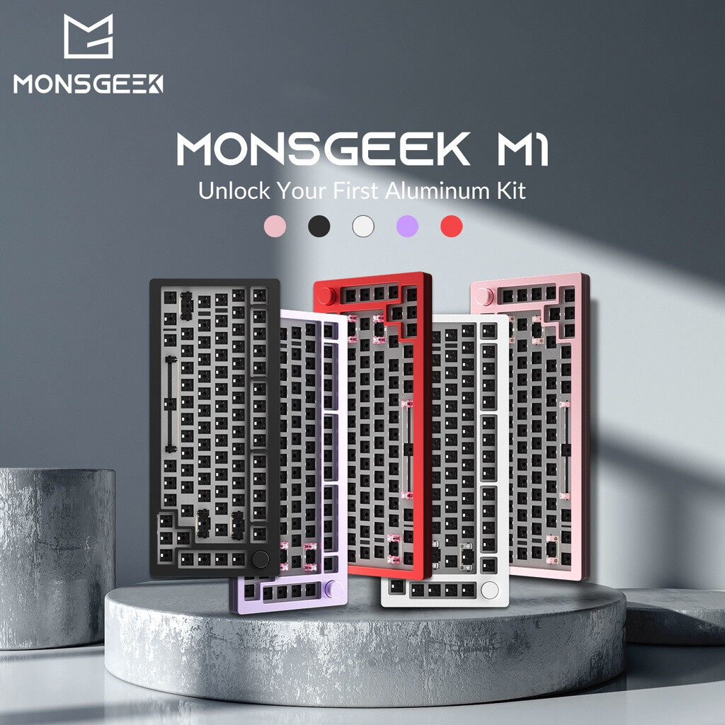 AKKO & MONSGEEK Vỏ Nhôm CNC M1 Miếng Đệm RGB Đổi Nóng Bộ Bàn Phím Cơ Miếng Đệm Tùy Chỉnh