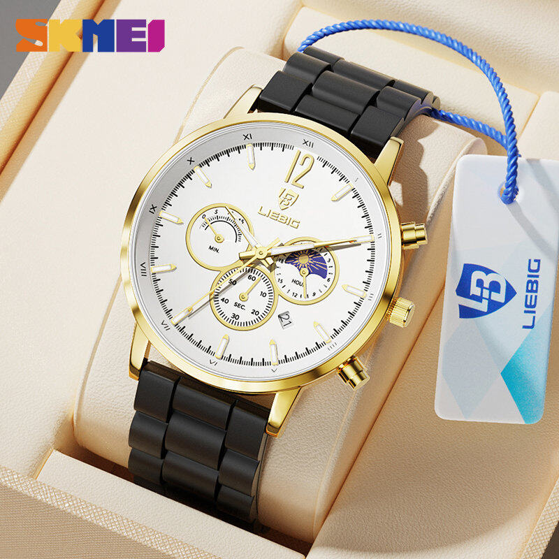 SKMEI Đồng Hồ Thạch Anh Cho Nam Mới Đồng Hồ Thời Trang Thường Ngày Đồng Hồ Đeo Tay Chống Nước Bằng Thép Không Gỉ Sang Trọng Quà Tặng Cho Nam L1028