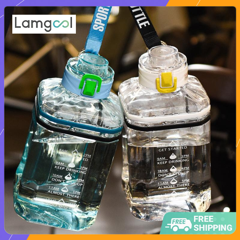 Hàng Có Sẵn Bình Nước 2 Lít Cốc Nước Thể Thao Hình Vuông Dung Tích Lớn Cốc Xô Tấn Bình Nước Lớn Di Động OUA2816