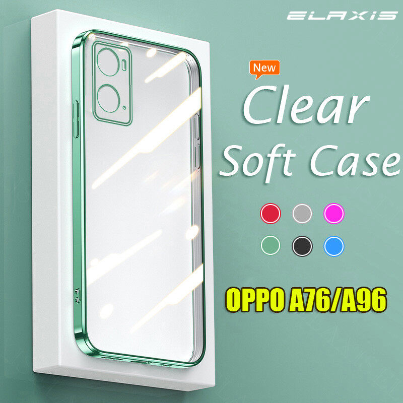 Silicone Mạ Ốp điện thoại mềm Oppo A76 / A96 4G Mới Ban Đầu vỏ điện thoại Rõ Ràng Màu Sắc Ốp nhiều màu ngọt ngào Ống Kính bọc hoàn toàn Ốp bảo vệ điện thoại El004