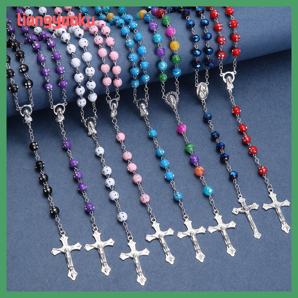 LIANGYAOKU 1 PC   dây chuyền Những món quà Vòng cổ Công giáo Nhiều kiểu dáng Chuỗi hạt Mân Côi Thập hạt Mân Côi