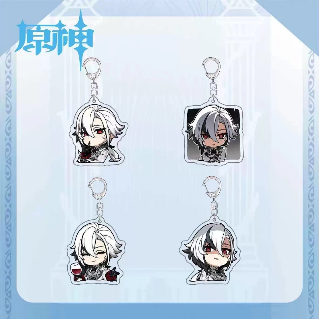 Trò Chơi Genshin Tác Động Arlecchino Dễ Thương Acrylic Mặt Dây Chuyền Móc Khóa Bộ Sưu Tập Cosplay Quà Tặng