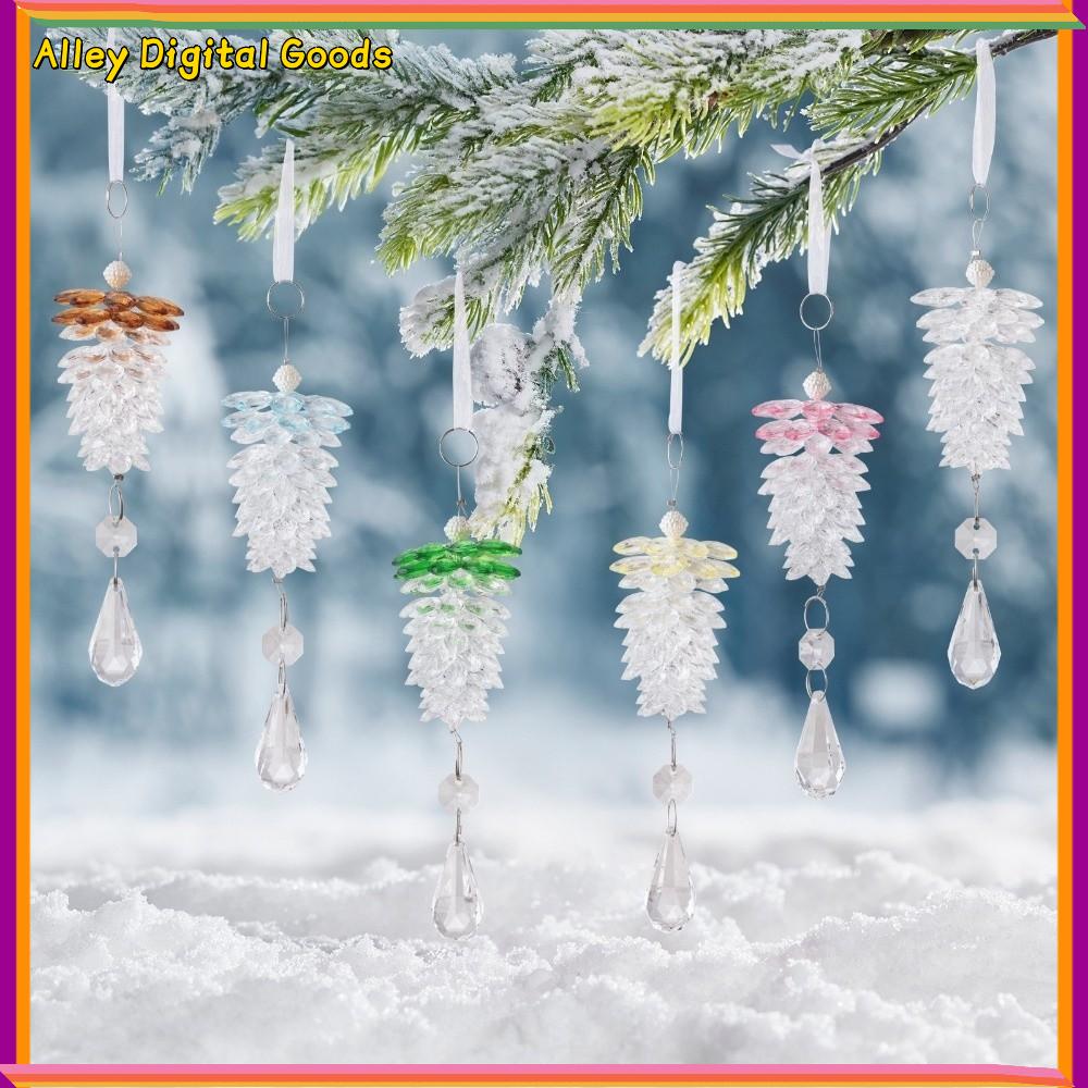 MYTHIS Quả thông mô phỏng  dây chuyền cây thông Noel Acrylic Trong suốt Đồ trang trí treo   dây chuyền Giáng sinh Trang trí cây thông Noel