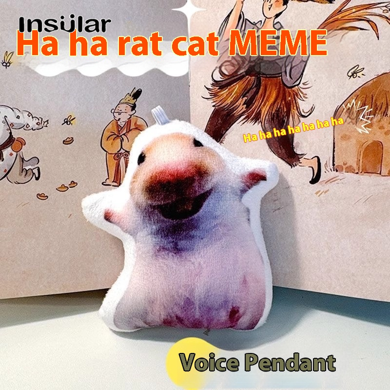 Insular vui cười chuột bằng giọng nói Mặt dây chuyền Thú nhồi bông, kỳ quặc phụ kiện thú cưng Keychain