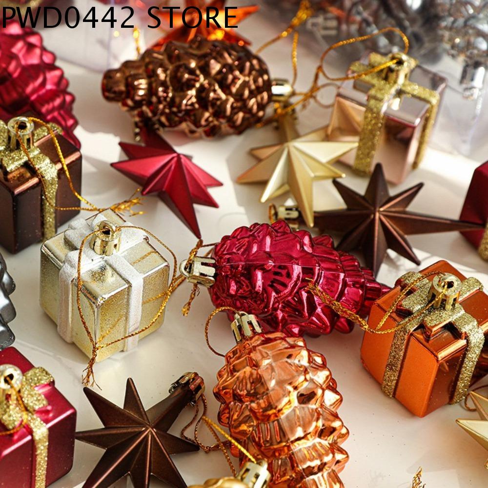 PWD0442 Pinecone Đồ trang trí Cây giáng sinh Ngôi Sao Hộp quà Trang trí Giáng sinh vui vẻ Đạo cụ chụp ảnh Lễ hội  dây chuyền người ngoài hành tinh Cây giáng sinh Trang trí Giáng sinh