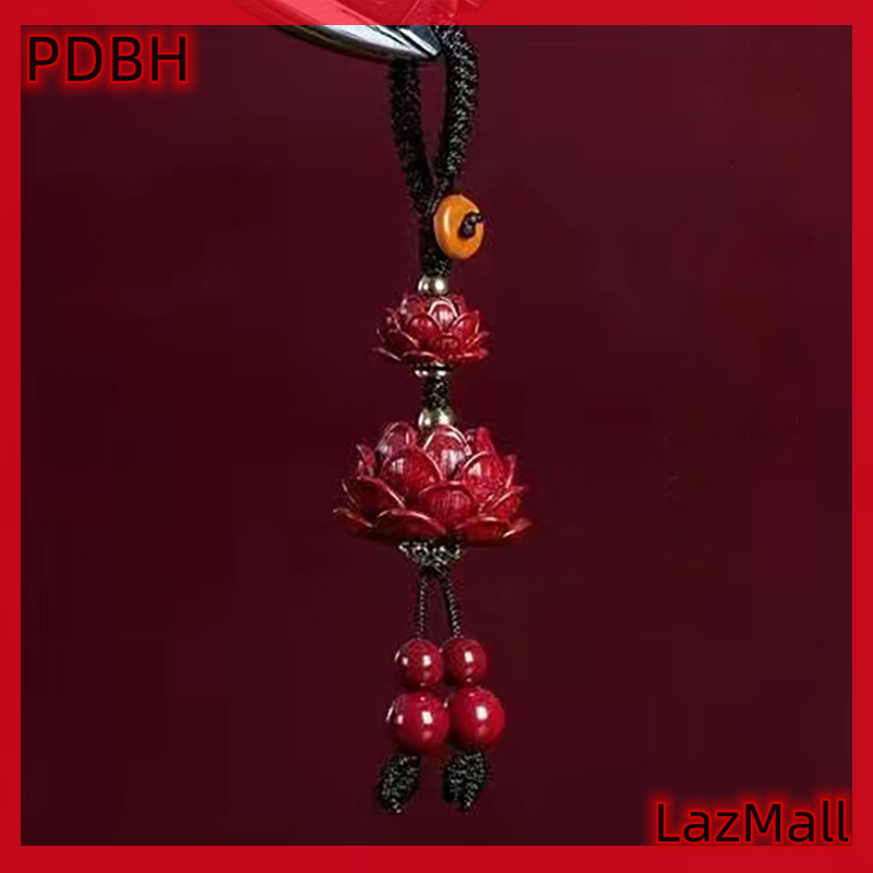 [Pdbh cửa hàng thời trang] Flash bán chu sa tự nhiên xe sen Keychain Phong cách Trung Quốc May Mắn Dây Xích điện thoại móc khóa túi treo