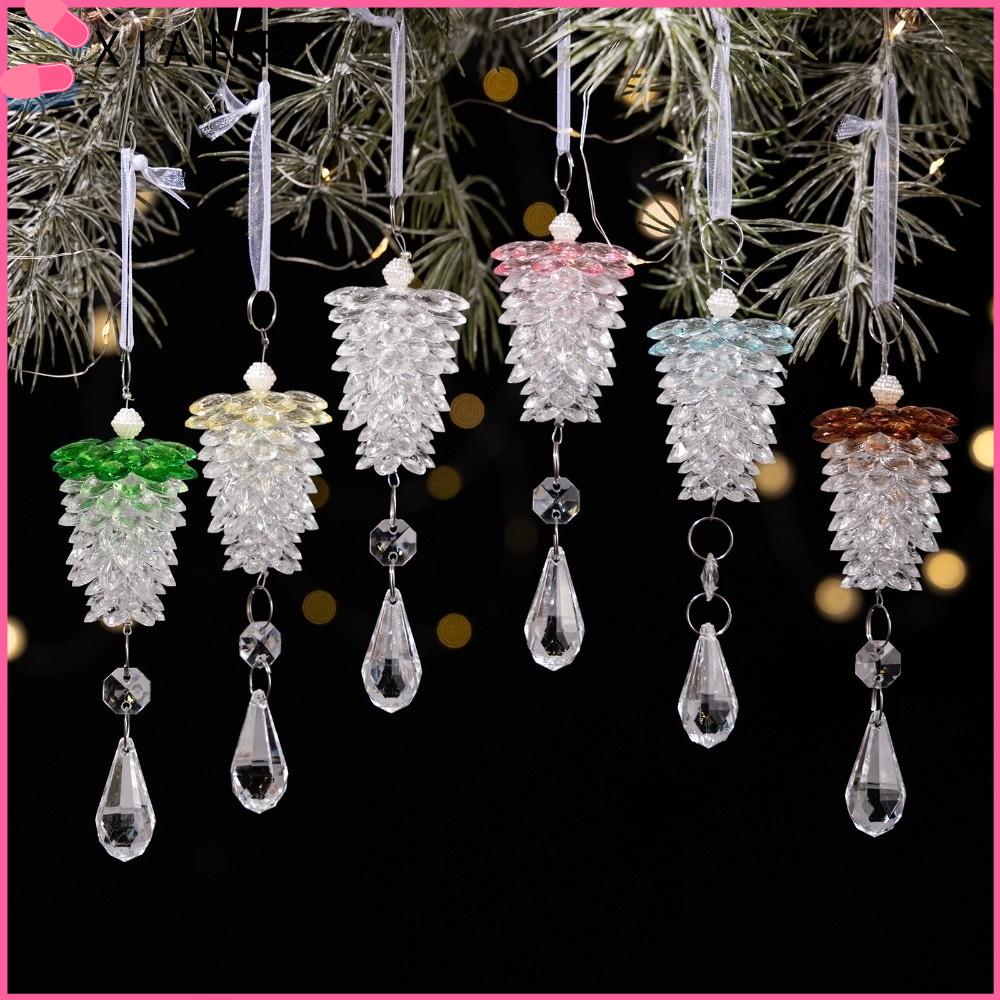XIANP Quả thông mô phỏng  dây chuyền cây thông Noel Acrylic Trong suốt  dây chuyền Giáng sinh  Đồ trang trí treo Trang trí cây thông Noel