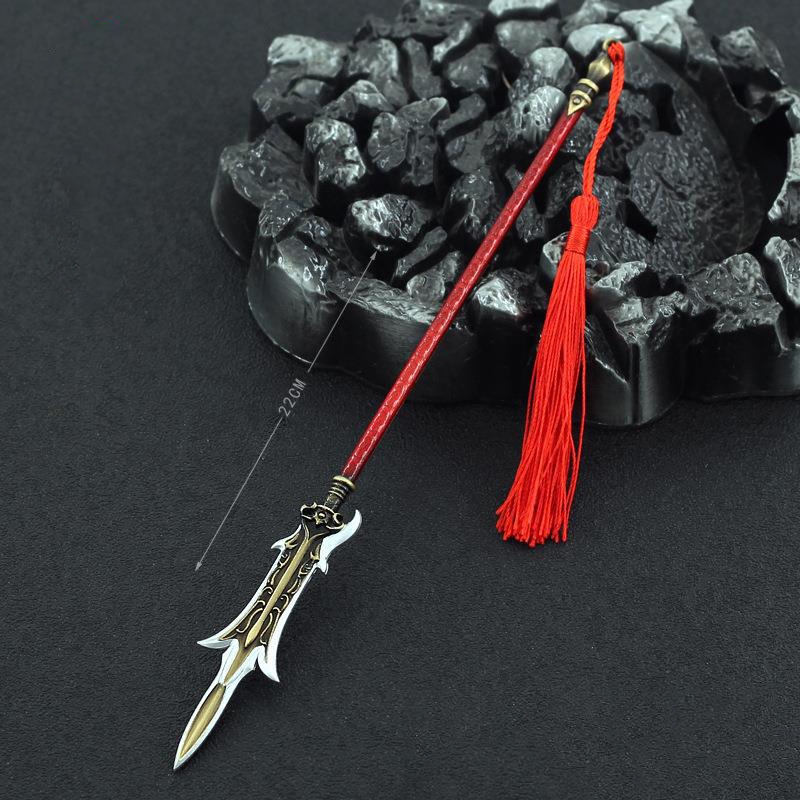 Mô hình Tam Tiêm Lưỡng Nhận Đ.ao - Dương Tiễn Nhị Lang Thần dài 22cm trong Phong Thần Tam Bộ Khúc Mô hình cổ trang đẹp