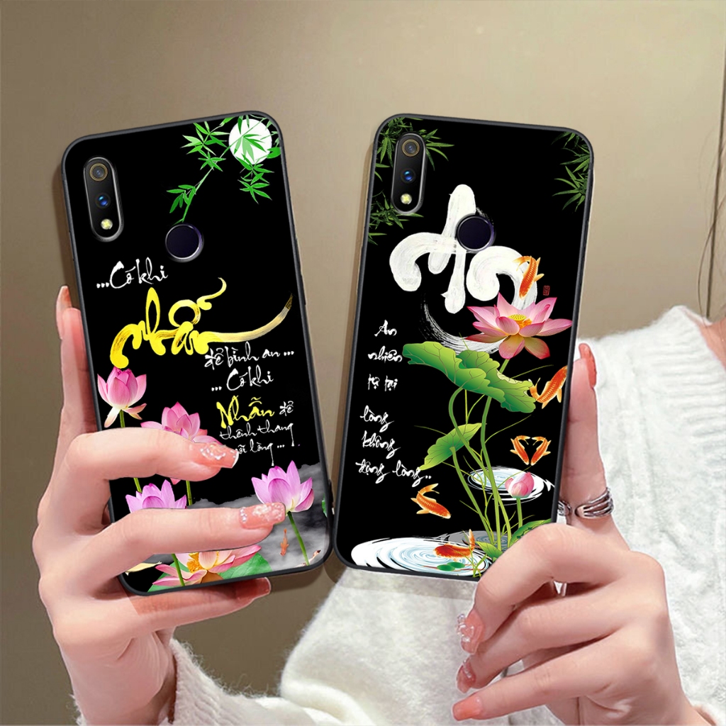 Ốp lưng Realme 3 / 3 PRO mẫu tài lộc,thư pháp, chữ an, nhẫn,chữ tâm