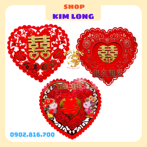 CHỮ SONG HỶ NHUNG 3D HỌA TIẾT SANG TRỌNG DÁN TƯỜNG PHỤ KIỆN TRANG TRÍ ĐÁM CƯỚI PHÒNG CƯỚI