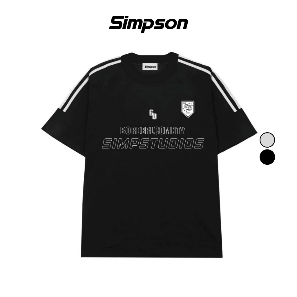 Áo Thun Phối Viền Simpson Local Brand Tay Lỡ Form Rộng Oversize - TS09