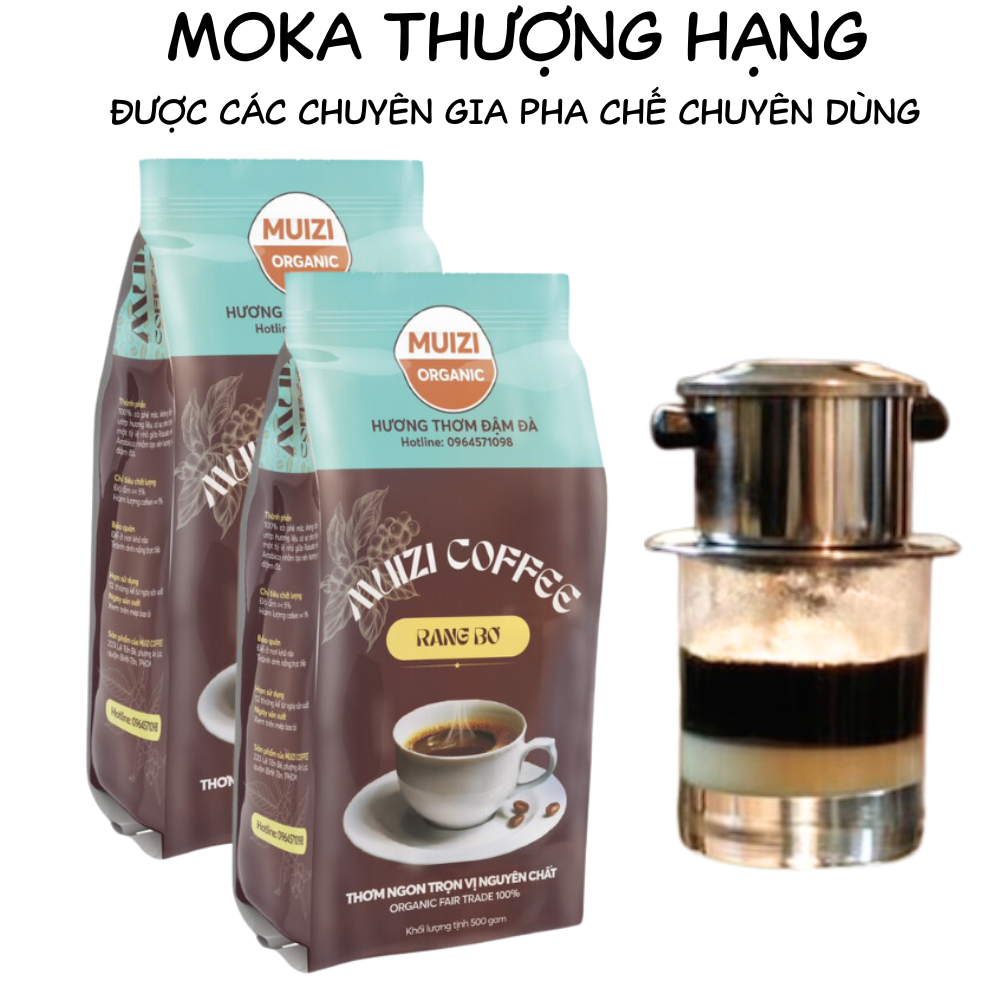 cà phê "chế biến" MOKA THƯỢNG HẠNG được đặc chế dành cho pha phin truyền thống, vị đậm, cực thơm, cực chất 500g/ bịch
