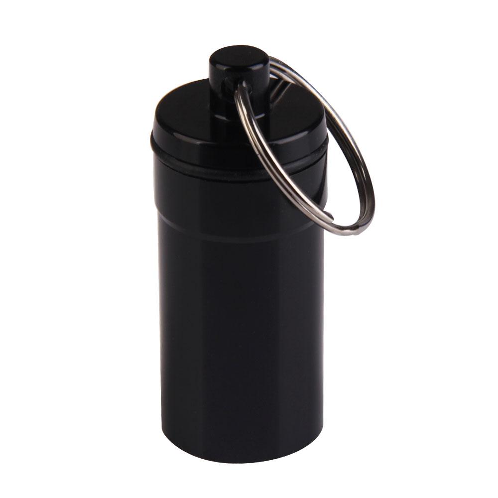 Mini đầu tiên Viện trợ Cartridge Keychain móc khóa bằng hợp kim nhôm thuốc hộp lưu trữ không thấm nước chìa khóa đa năng đồ trang trí cho ngoài trời