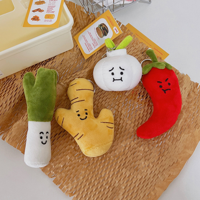 ???? JCTTTY ???? Búp bê sang trọng Keychain phim hoạt hình dễ thương Rau Móc Chìa Khóa Keyring xe điện thoại quyến rũ Mặt dây chuyền treo trang trí quà tặng phụ kiện