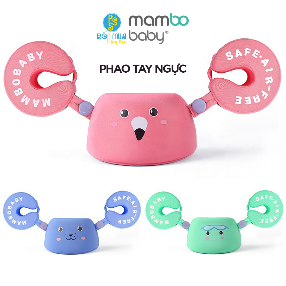 Phao bơi tay vòng ngực trẻ em Hiệu Mambo Baby chất liệu xốp Pearl Foam cho bé từ 3 tuổi đến 8 tuổi