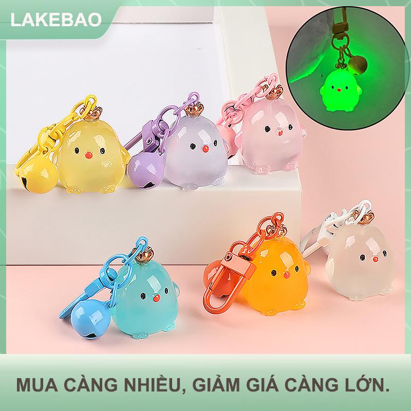 【LAKEBAO】 Sáng tạo nhựa Luminous vương miện gà búp bê xe Keychain bookbag Mặt dây chuyền phụ kiện gà quà tặng đồ chơi