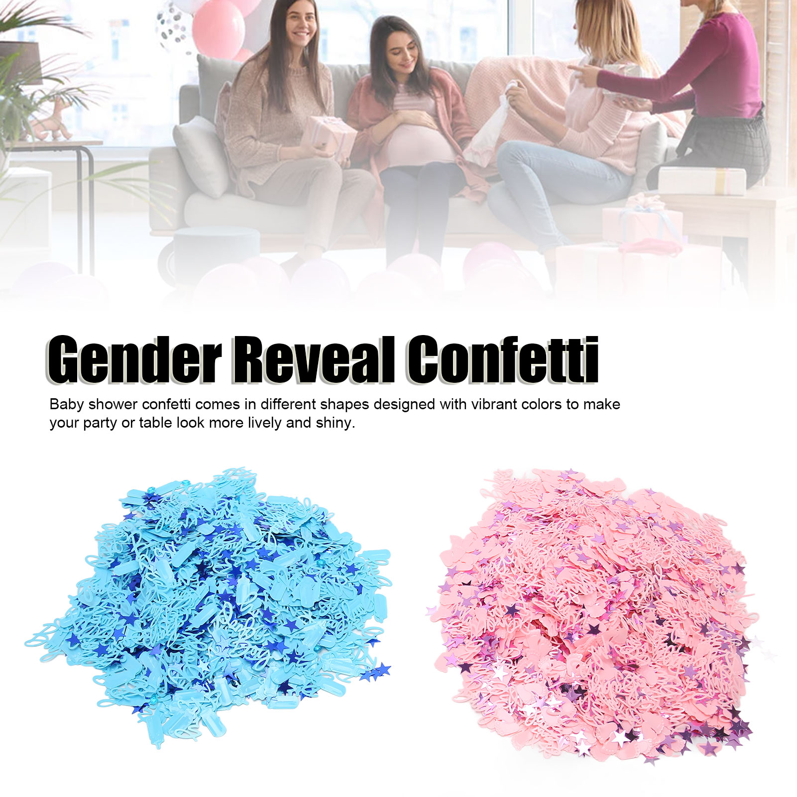 Giới tính tiết lộ Confetti cho hoa giấy rải bàn tiệc sinh nhật Giới tính tiết lộ dấu chân dễ thương màu xanh hồng 160g
