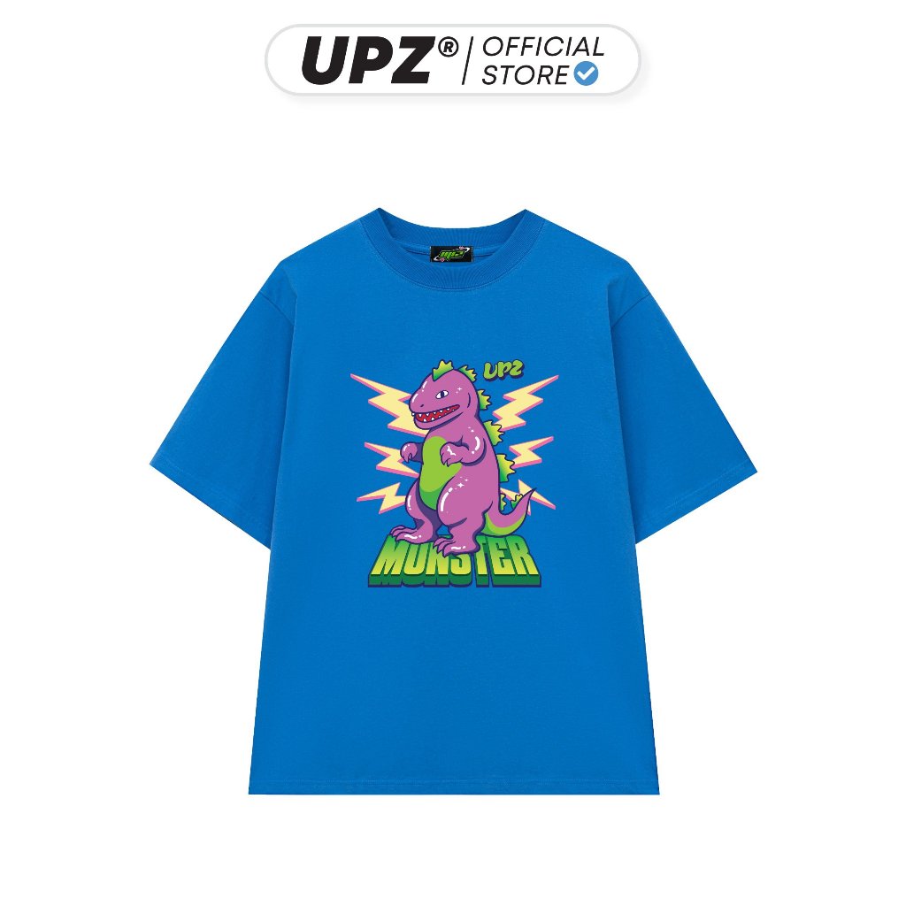 UPZ Áo Thun Cotton Unisex Form Rộng Tay Ngắn In Hoạ Tiết MONSTER MÀU TRÁI THANH LONG (6 Màu)