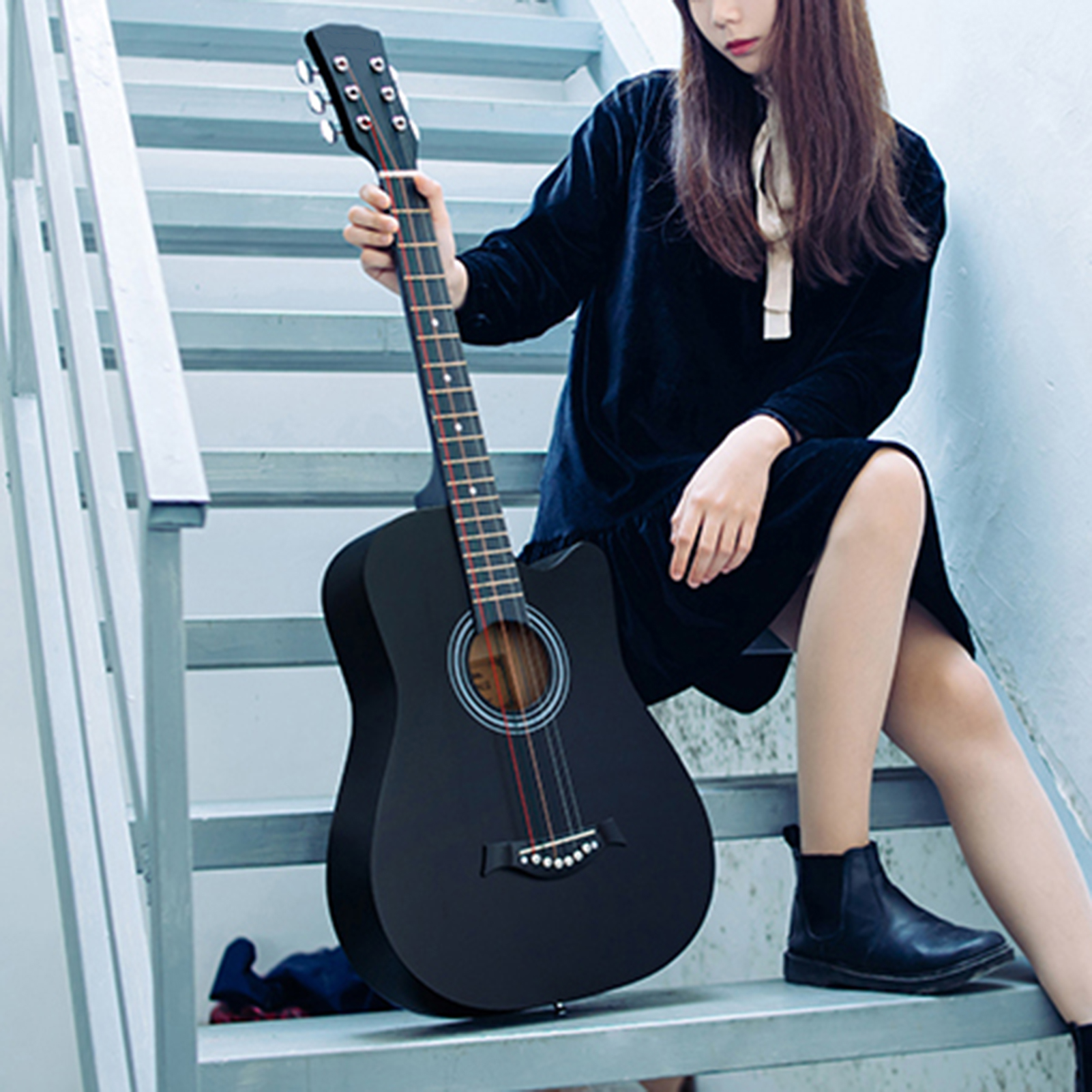 38 kích thước đầy đủ dành cho người lớn 6 dây cutaway đàn guitar dân gian cho sinh viên mới bắt đầu (hoàng hôn)