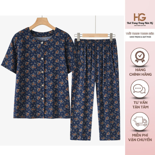 Bộ đồ Nữ Trung Niên, Người Già dành tặng mẹ, tặng bà, chất liệu lụa cotton mát, không nhăn, form dáng thoải mái (248)