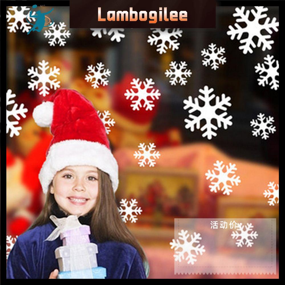 LAMBOGILEE 27/38PCS Cửa hàng cửa cuốn Trang trí Lễ hội Trang trí nội thất Hình dán bông tuyết giáng sinh Tường vẽ Đề can tuyết Chúc mừng năm