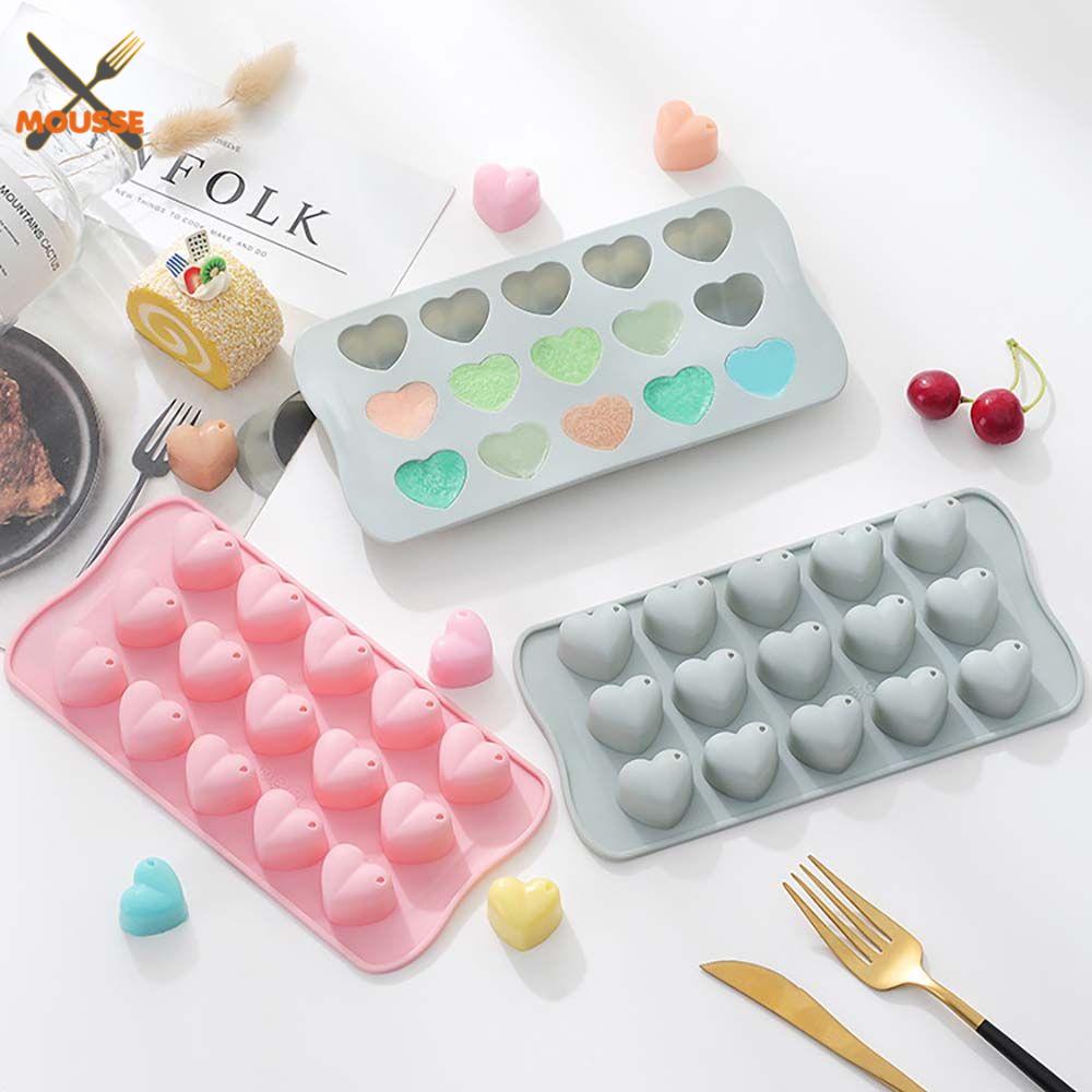 MOUSSE 15 tế bào Tim Phong Cách Donut Khuôn Biscuit Pastry Fondant Món Tráng Miệng Khuôn Bánh Khuôn Khay nướng Phụ Kiện nhà bếp Ice Khuôn Khuôn sô cô la