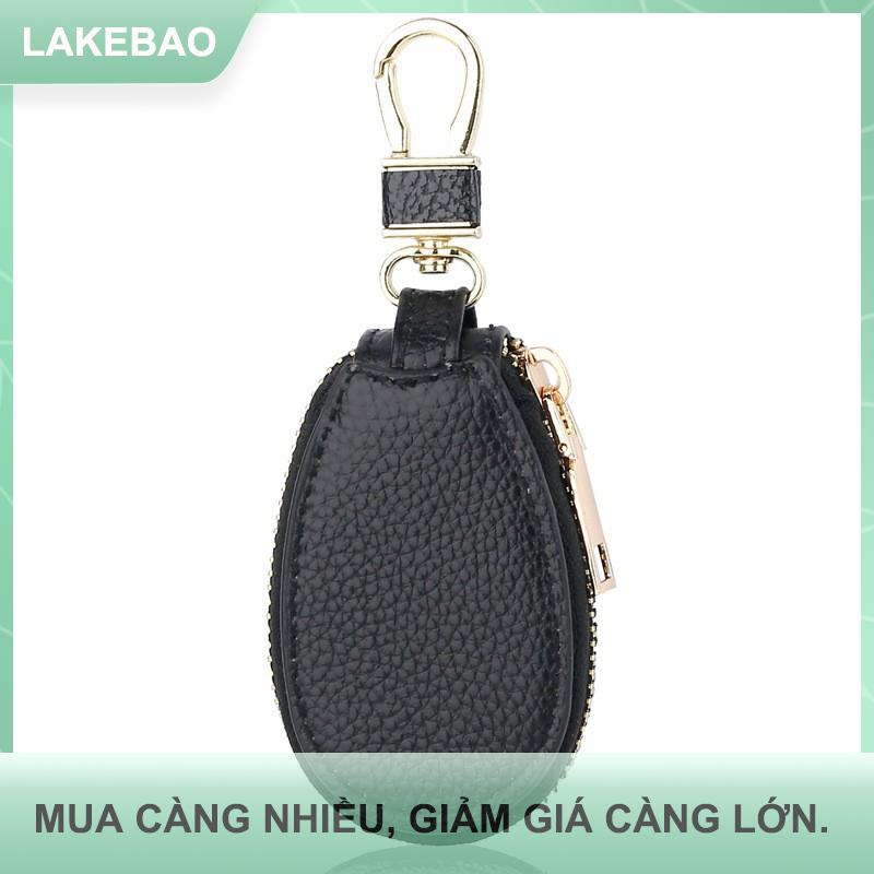 【LAKEBAO】 Chìa Khóa Xe Ví Phụ Nữ Các Cặp Vợ Chồng Dây Kéo Cửa Phím Lưu Trữ Mini Xách Tay Đa-Chức Năng Đơn Giản Rắn Bảo Vệ Cổ Điển Unisex