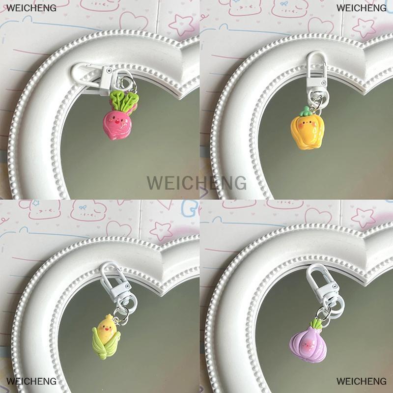 [COD] WEICHENG Phim hoạt hình rau Móc Chìa Khóa củ cải Ớt hành tây Búp bê mặt dây chuyền Ngô bí ngô vòng chìa khóa Ba lô xe quyến rũ trang trí túi phụ kiện