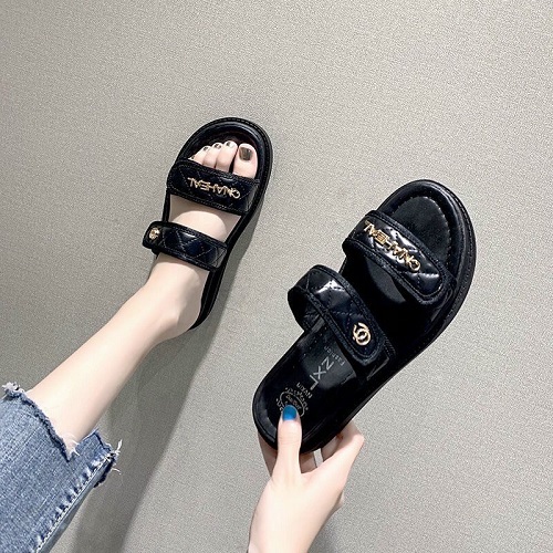 Dép bánh mì siêu nhẹ 2 quai trần trám tag khuy chữ siêu hot đế nhẹ êm chân